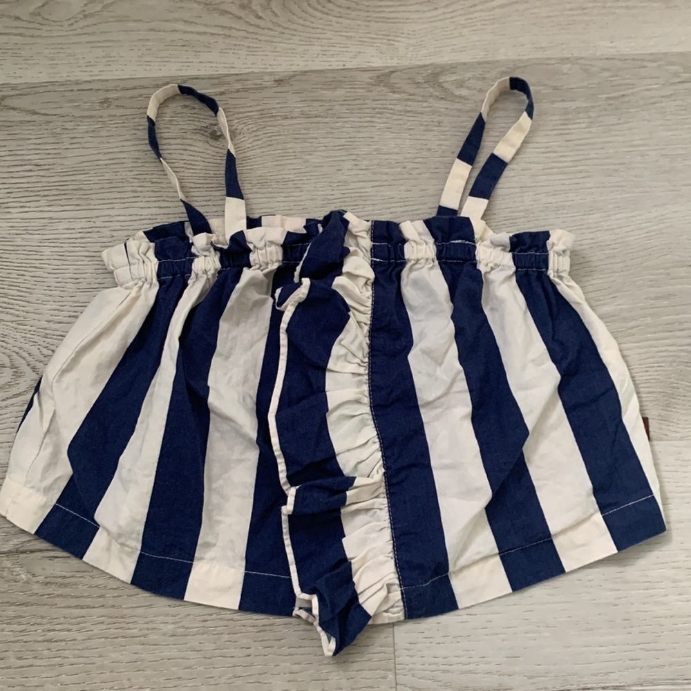 Wynken kids 2y striped top navy‎ beige girls summer